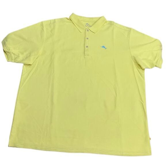 Tommy Bahama Men’s Yellow Polo with Blue Logo Size 3XT EUC - Picture 1 of 7
